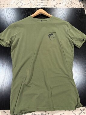 Alphalete Olive Green Crew Neck Tee with Small Logo